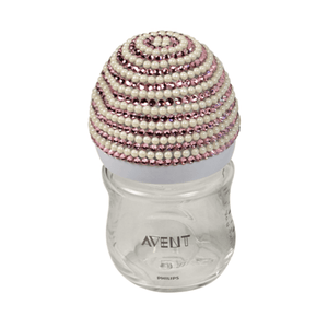 Pink Swarovski Crystal Pearl Studded Bottle