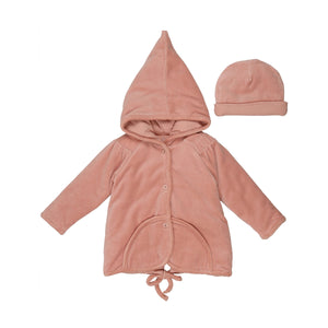 Pink Velour Jacket And Beanie