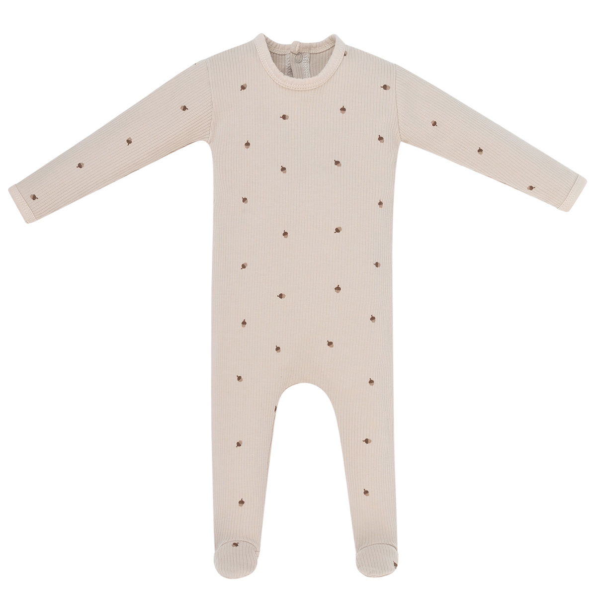 Tan Ribbed Acorn Footie