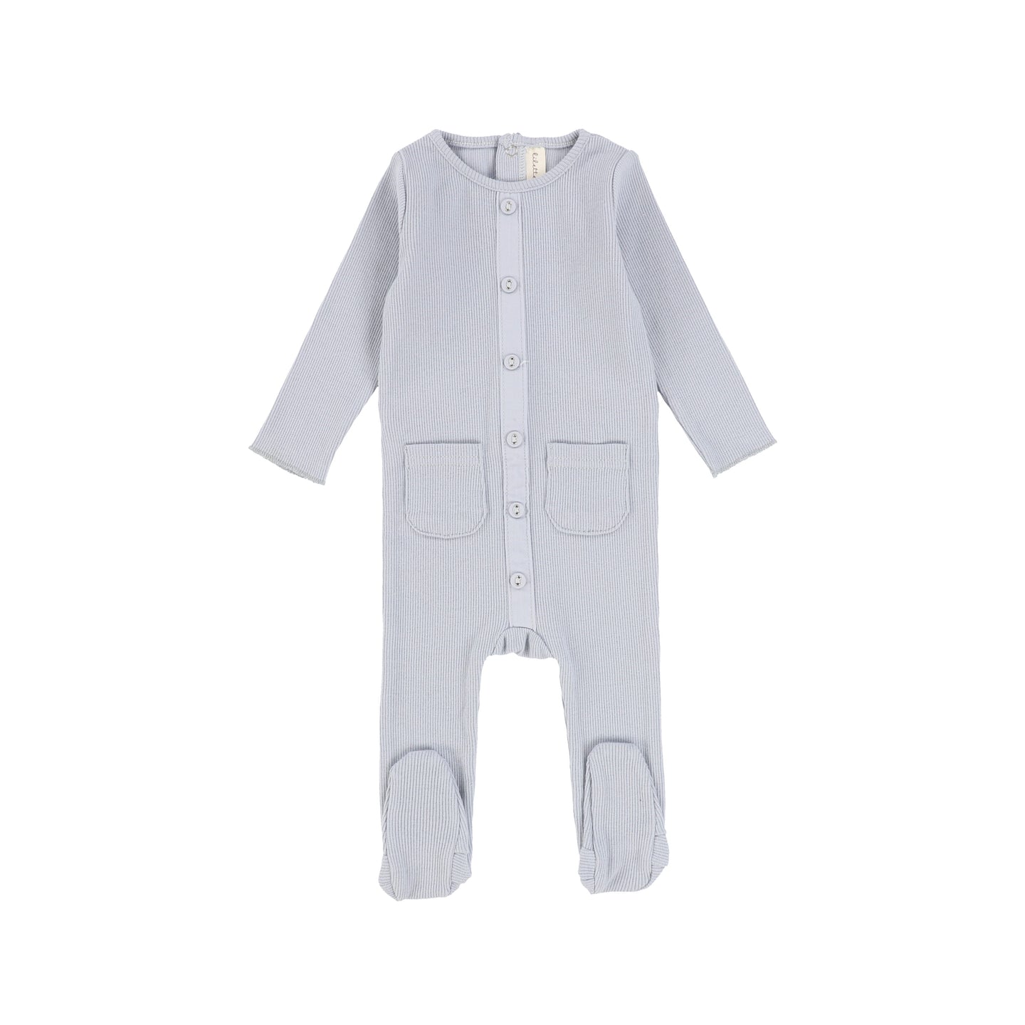 Light Blue Button Down Footie