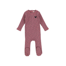 Mauve Marled Heart Footie
