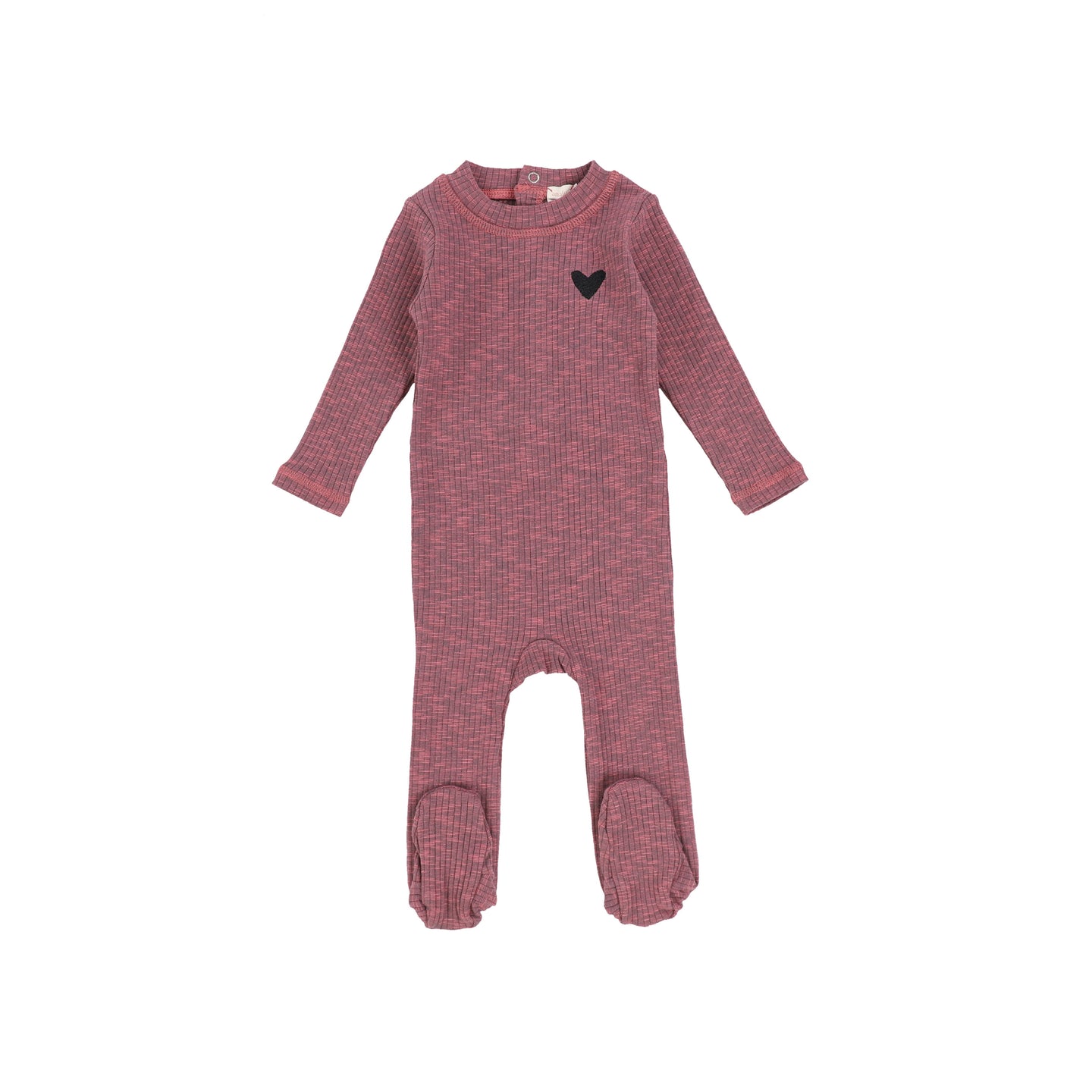 Mauve Marled Heart Footie