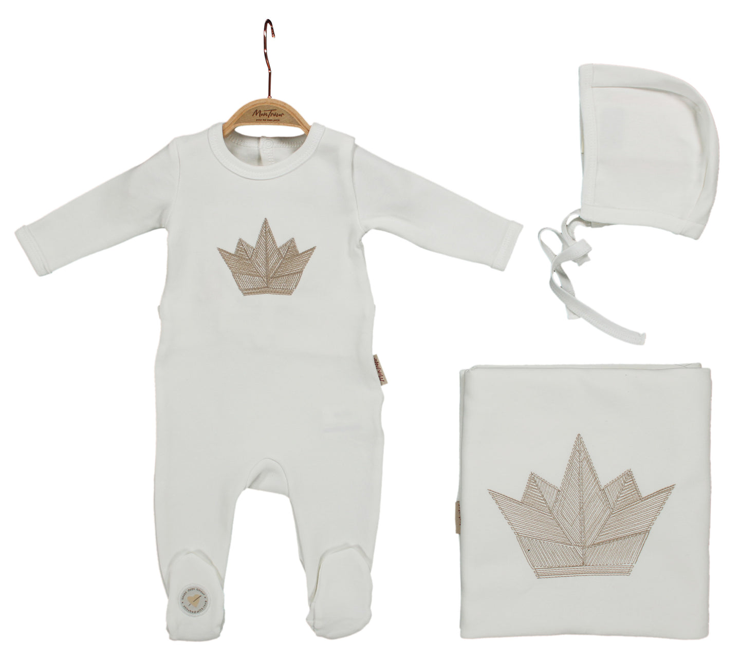 Ivory Crested Royale Layette Set