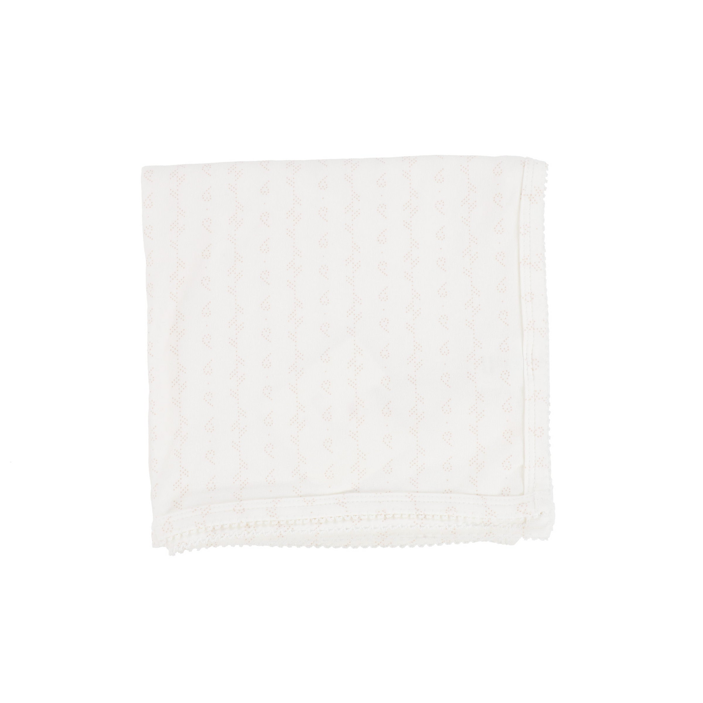 White Heart Pointelle Print Layette Set