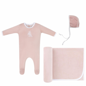 Pink Bunny Layette Set