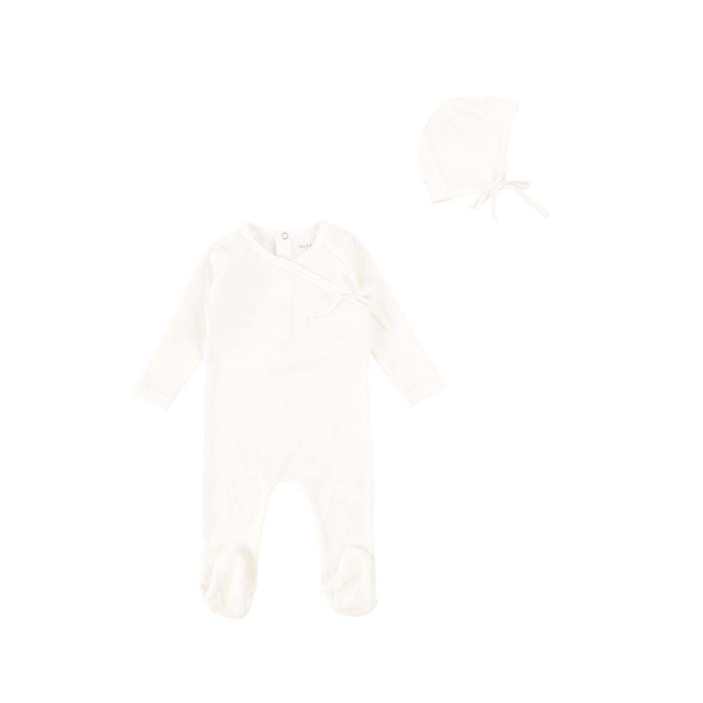 Ivory Wrap Footie and Bonnet
