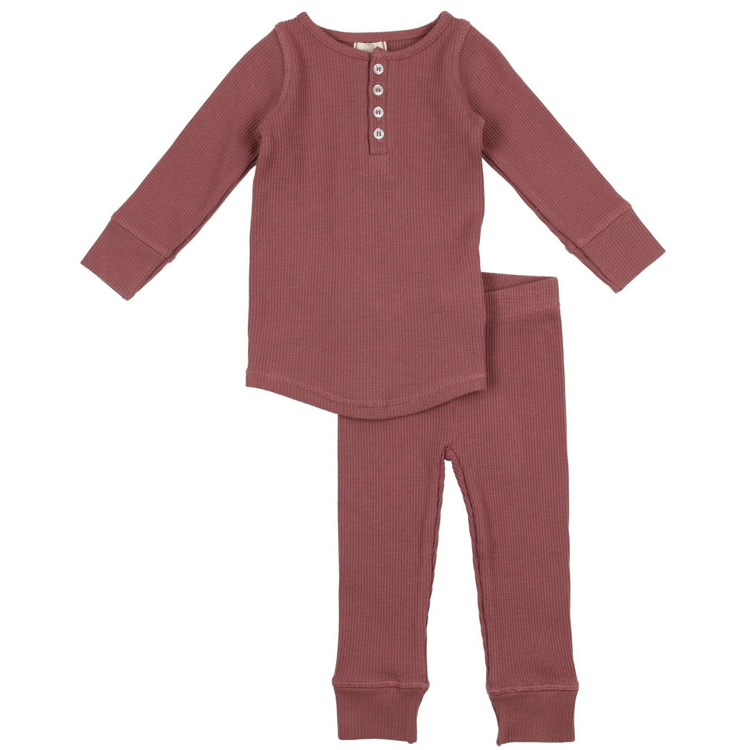 Deep Mauve Waffle Pajamas