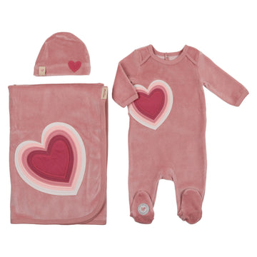 Pink Heart Layette Set