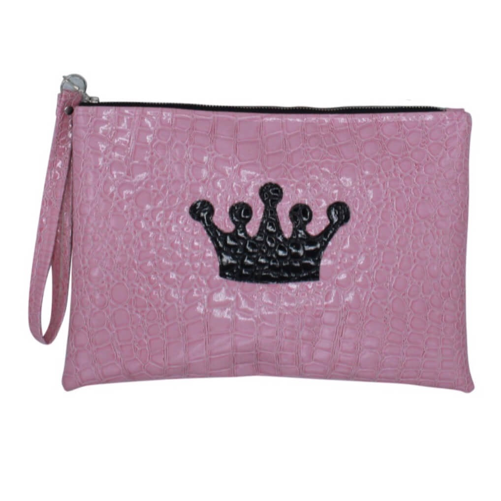 Pink Croc Diaper Clutch