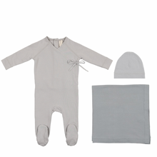 Pale Blue Brushed Cotton Wrapover Layette Set