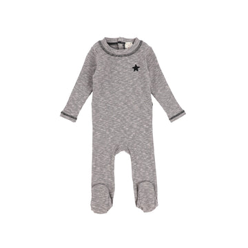 Grey Marled Star Footie