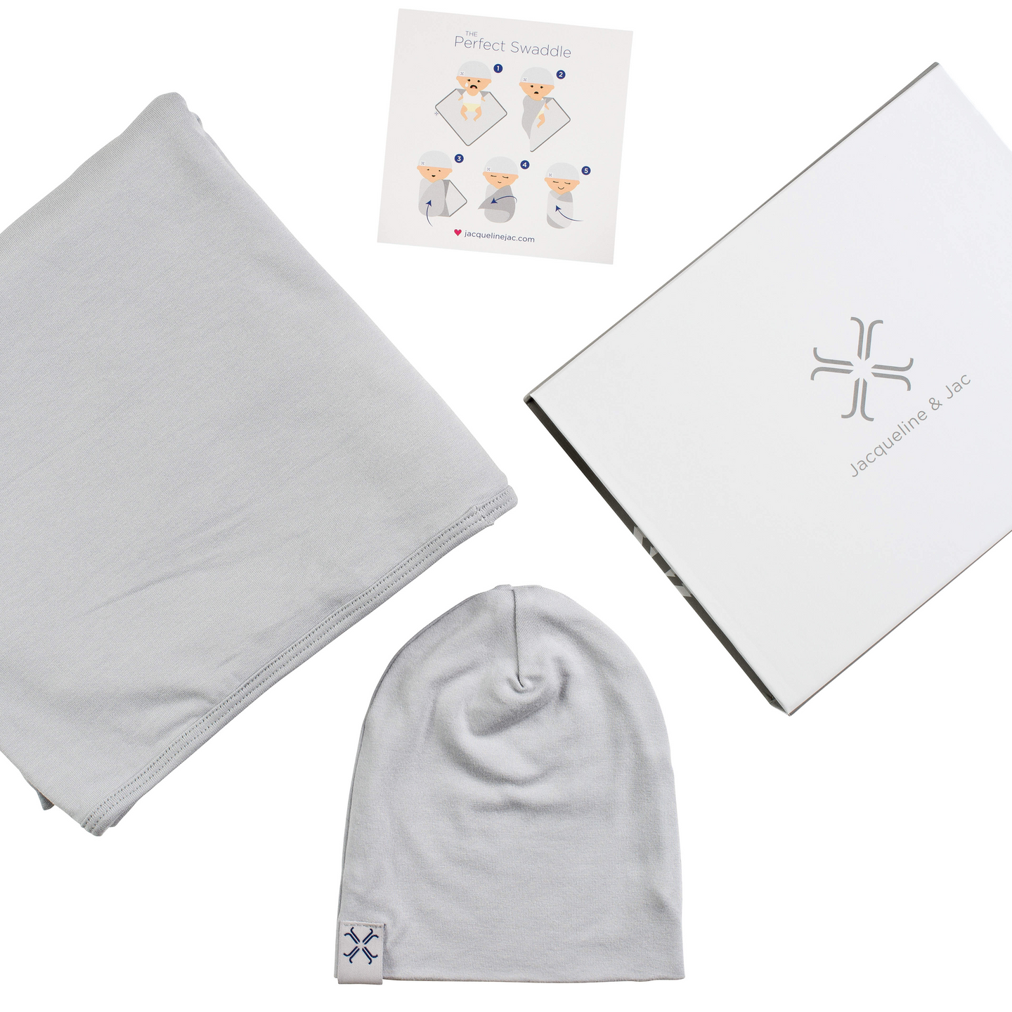 Silver Beanie and Blanket Set