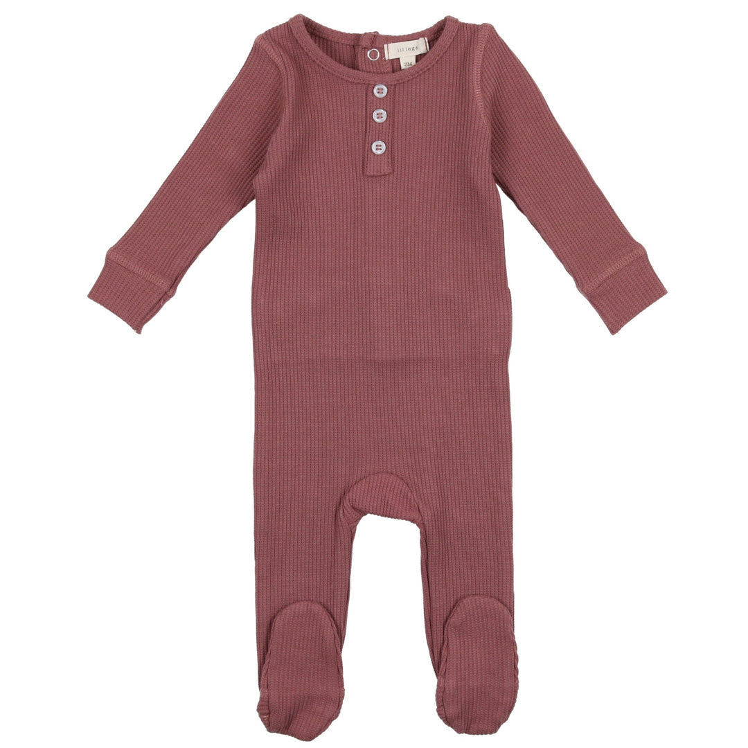 Deep Mauve Waffle Footie