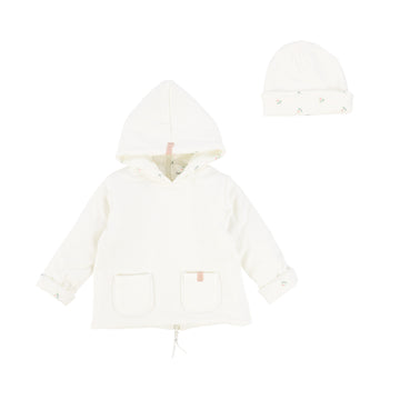 Ivory Girls Print Jacket and Beanie