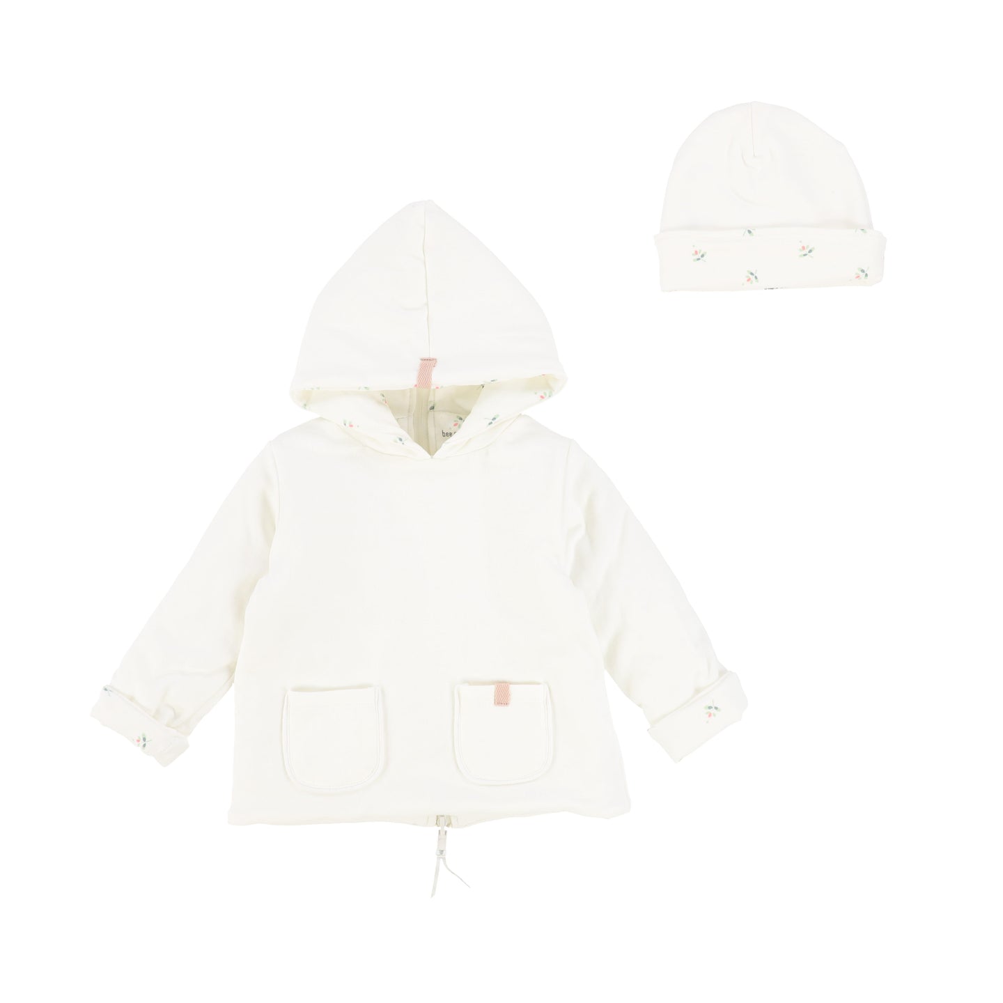 Ivory Girls Print Jacket and Beanie