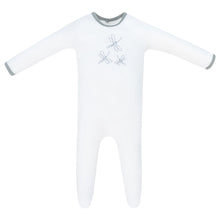 White Blue Dragonfly Velour Footie