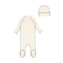 Cream Contrast Footie and Beanie