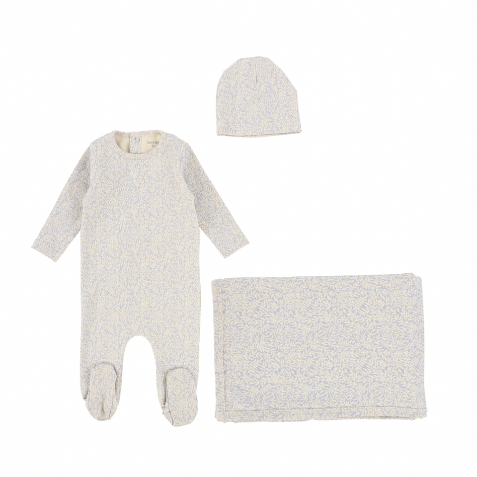 Silver Grey Botanical Layette Set