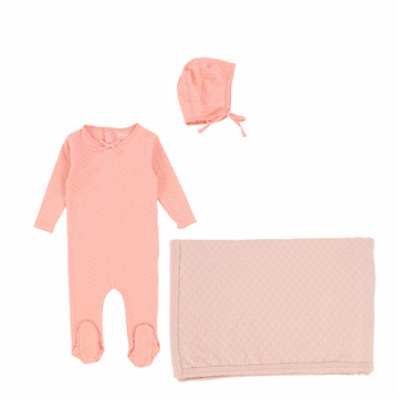 Coral Blush Small Pointelle Layette Set