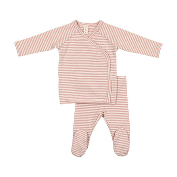 Heather Pink Stripe Set