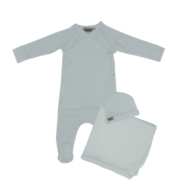 White Tie Footie Layette Set