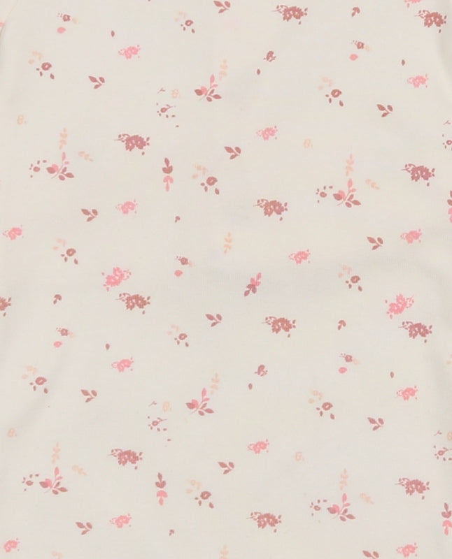 White/Rose Blush Floral Layette Set
