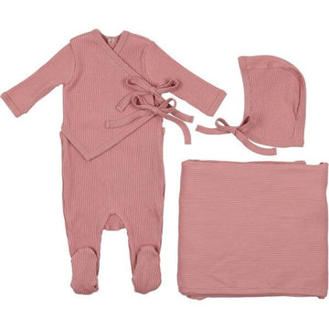 Dusty Rose Kimono Layette Set