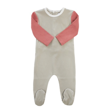 Taupe Pink Colorblock Footie
