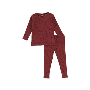 Rust Red Velvet Dot Pajamas
