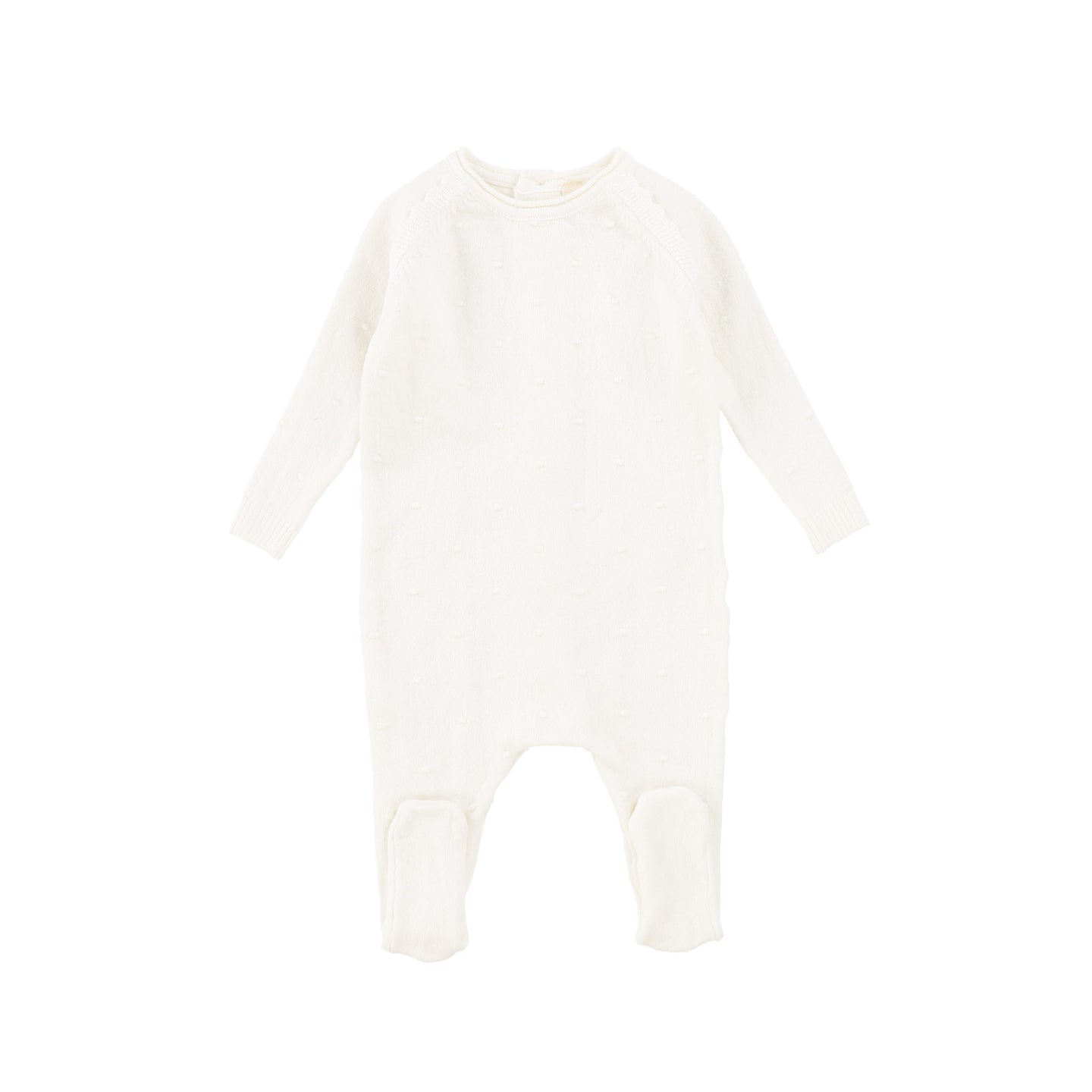 White Girl Swiss Dot Knit Footie