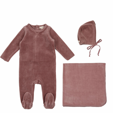 Berry Velour Layette Set