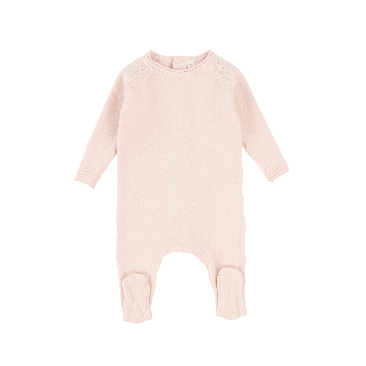 Pink Swiss Dot Knit Footie