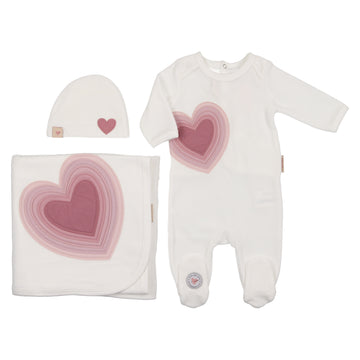 Ivory Heart Layette Set