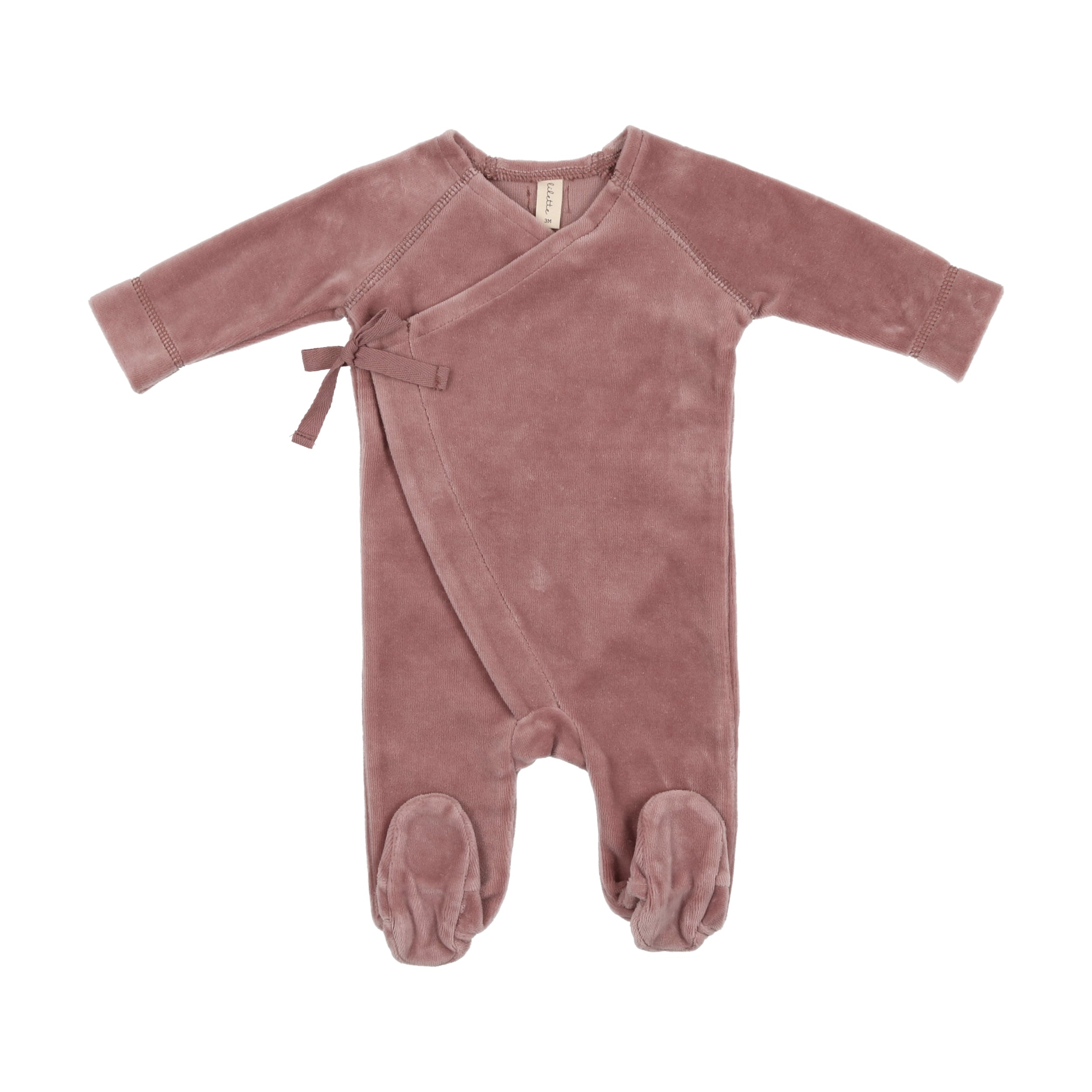 Blush Velour Wrap Footie