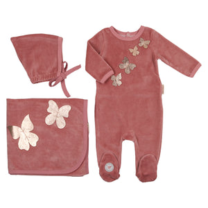 Pink Butterfly Layette Set
