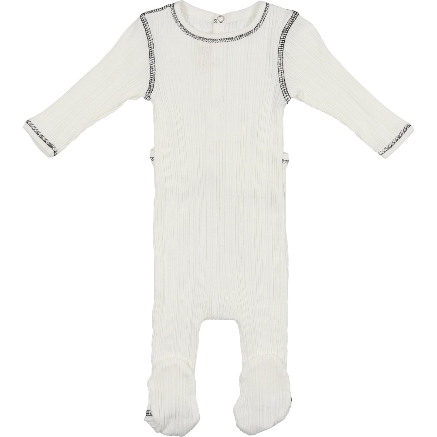 White/Black Outline Footie