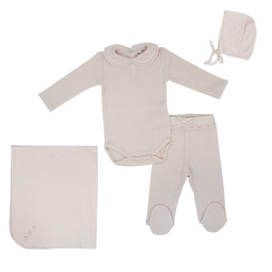 Pale Pink Collared Layette Set