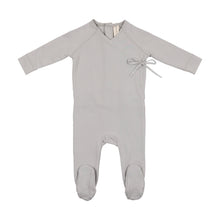 Pale Blue Brushed Cotton Wrapover Footie