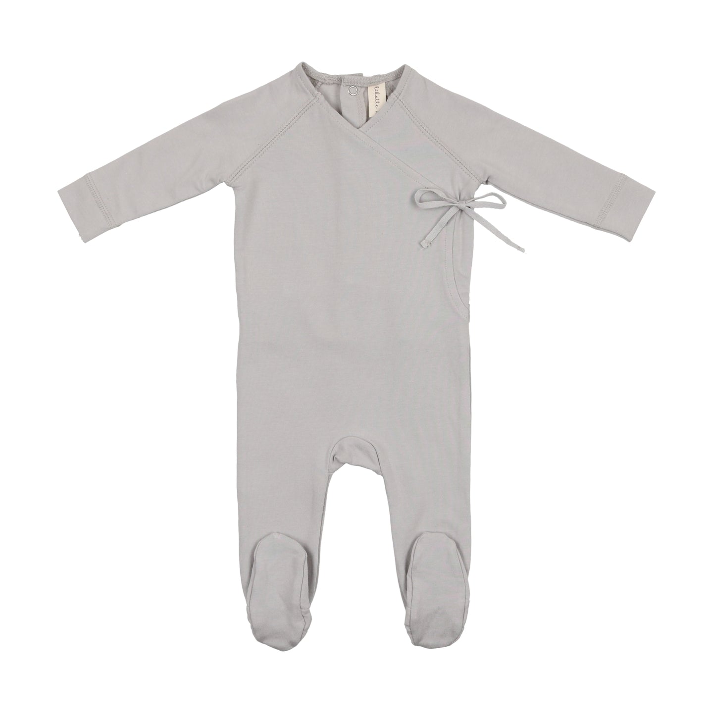 Pale Blue Brushed Cotton Wrapover Footie