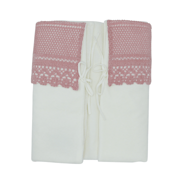 Pink Embroidery Overlay Bunting Blanket