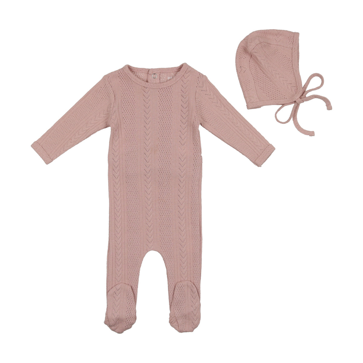 Pink Cable Weave Layette Set