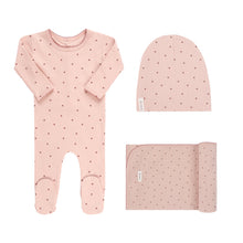 Pink Ribbed Strawberry Layette Set