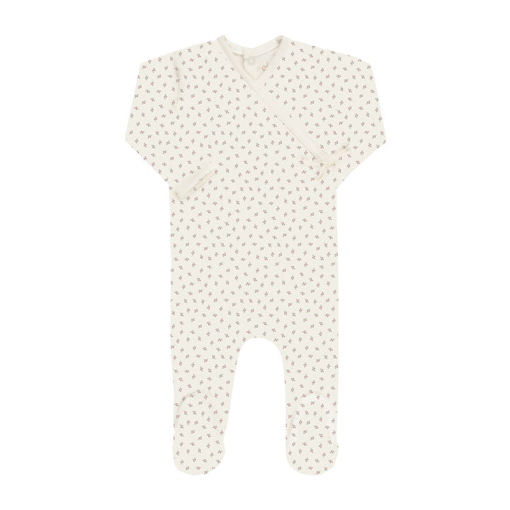 Ivory/Lavender Tiny Flower Kimono Footie