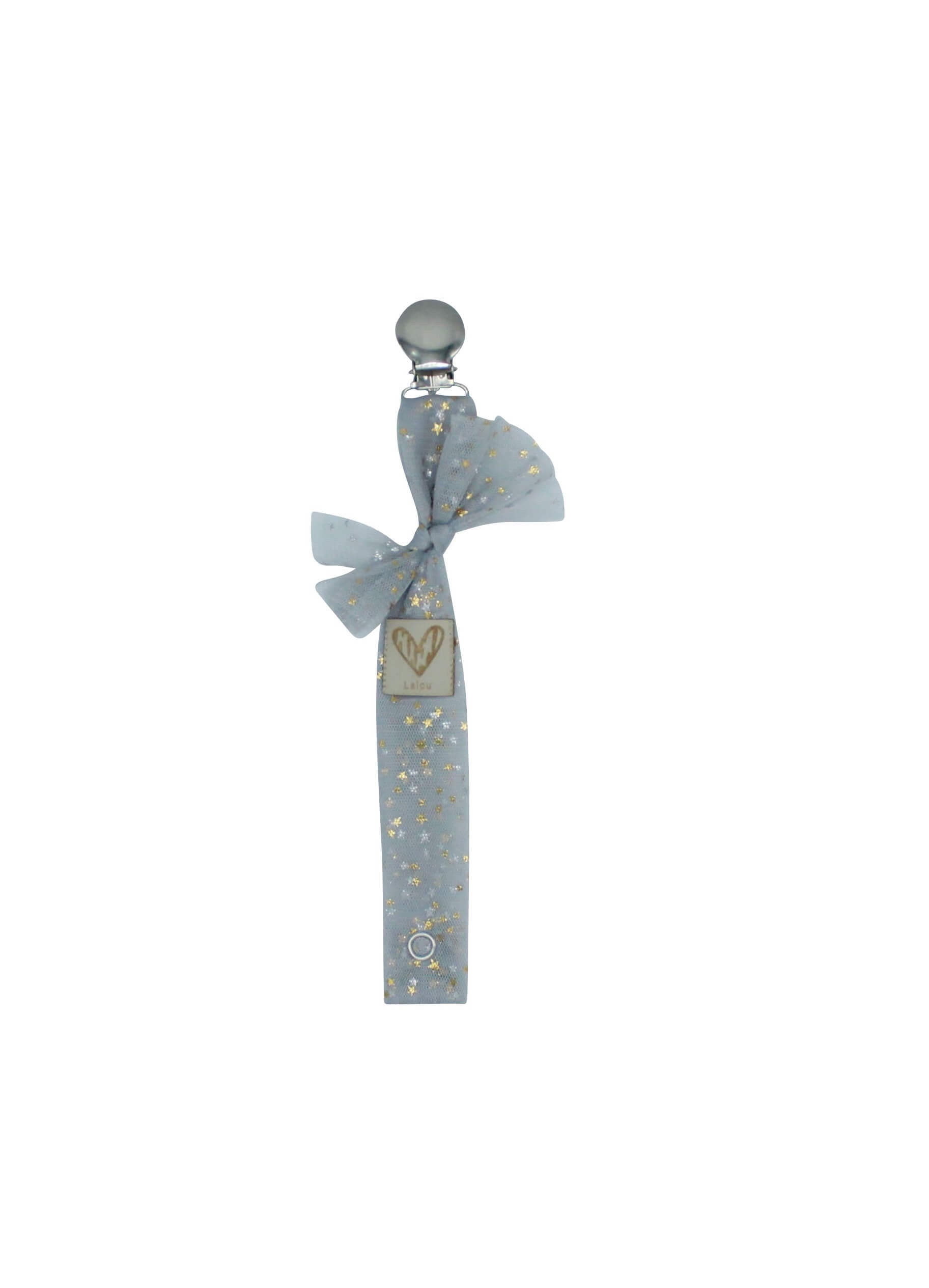 Grey Star Tulle Pacifier Clip