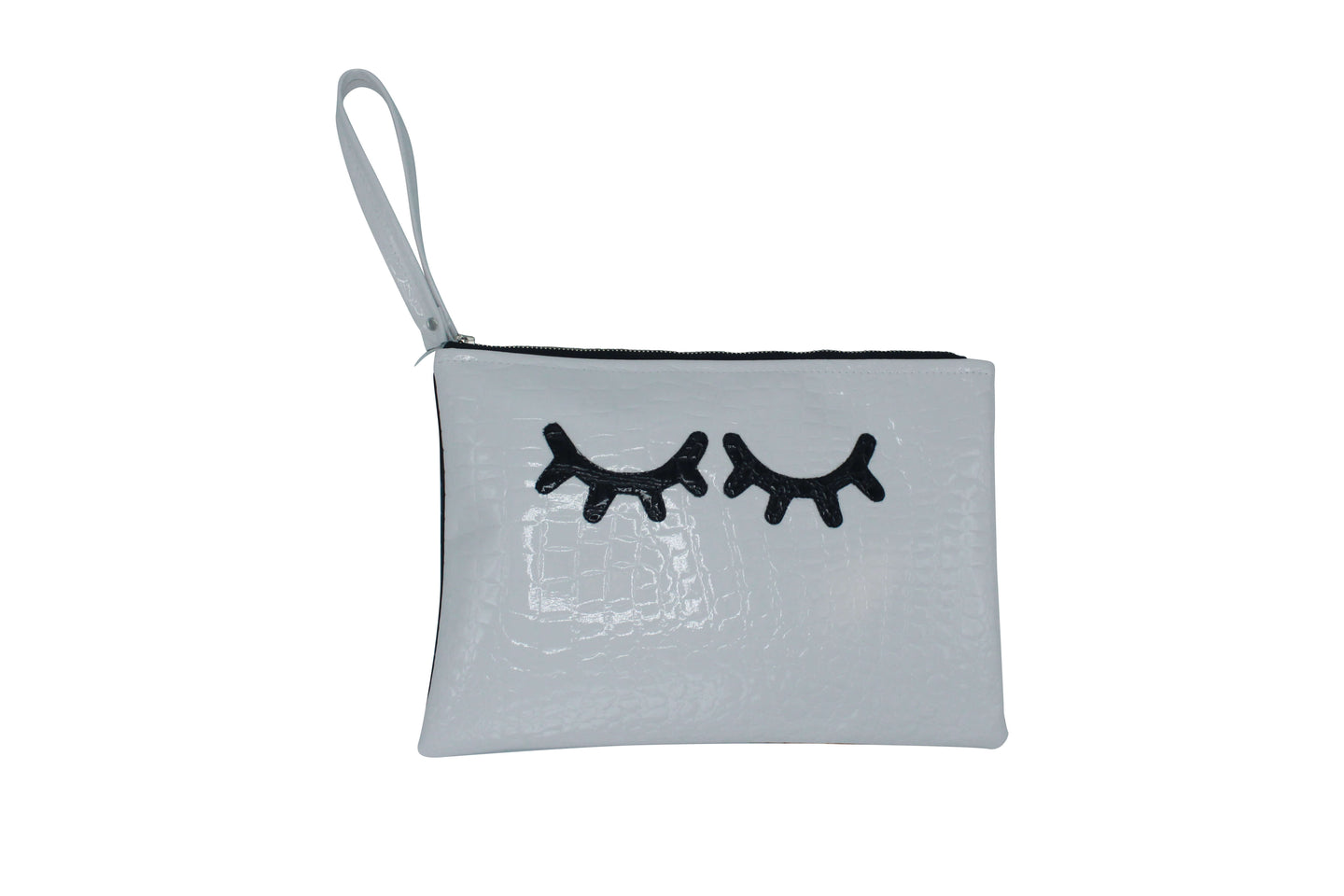 White Croc Diaper Clutch